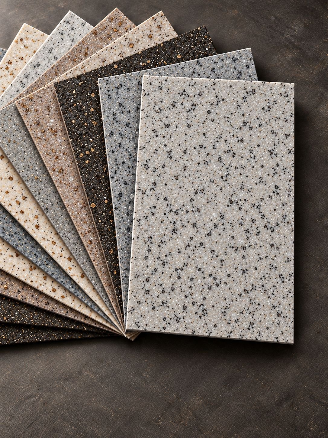 Stone and granite paint samples for school buildings